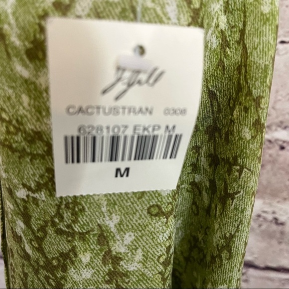 J. Jill 2pc Set Green Floral Sleeveless Blouse & Skirt Rayon Mid Length - Picture 14 of 15